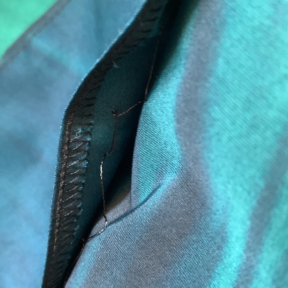 Marni Italian deep blue to bright green bateau neck tucked waist dress EUC - Picture 10 of 10